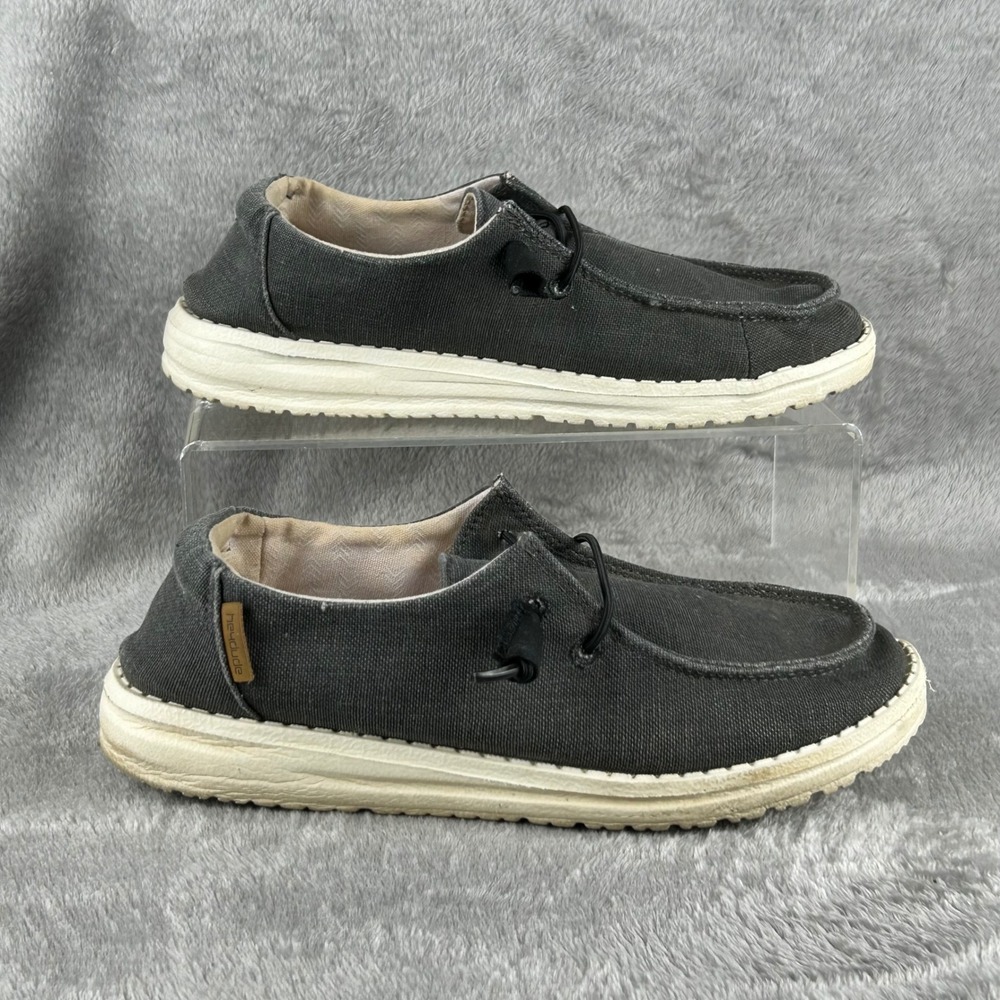 Hey Dude Wendy Chambray Off Black Slip On Loafers Womens Size 5 1214194949